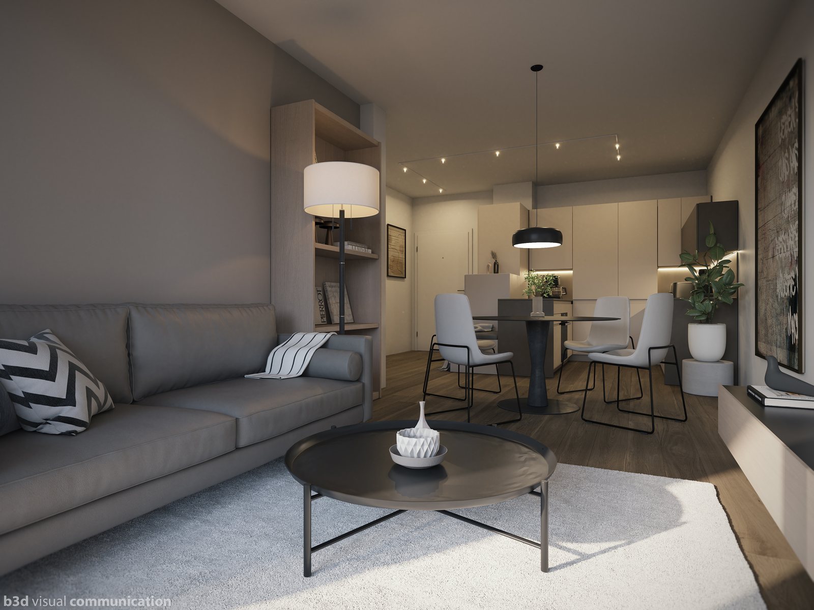 Wohnbereich eines 2-Zimmer-Apartments