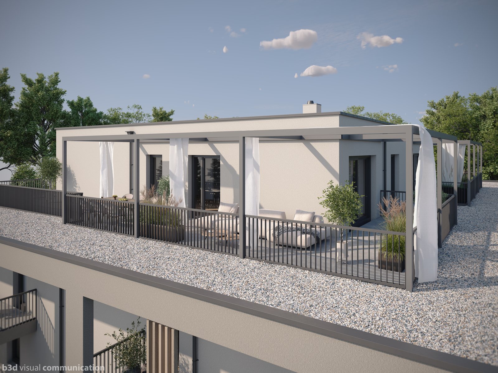 Dachterrasse eines Penthouses